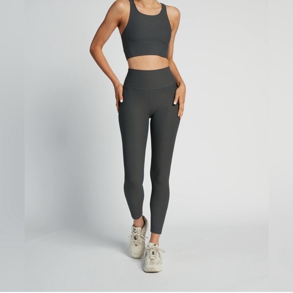 Wilo Ribbed High Rise Leggings Dark Grey - Picture 2 of 11